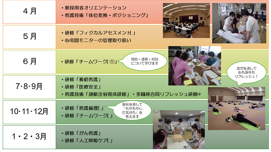 新人看護師1年間の教育プログラム
